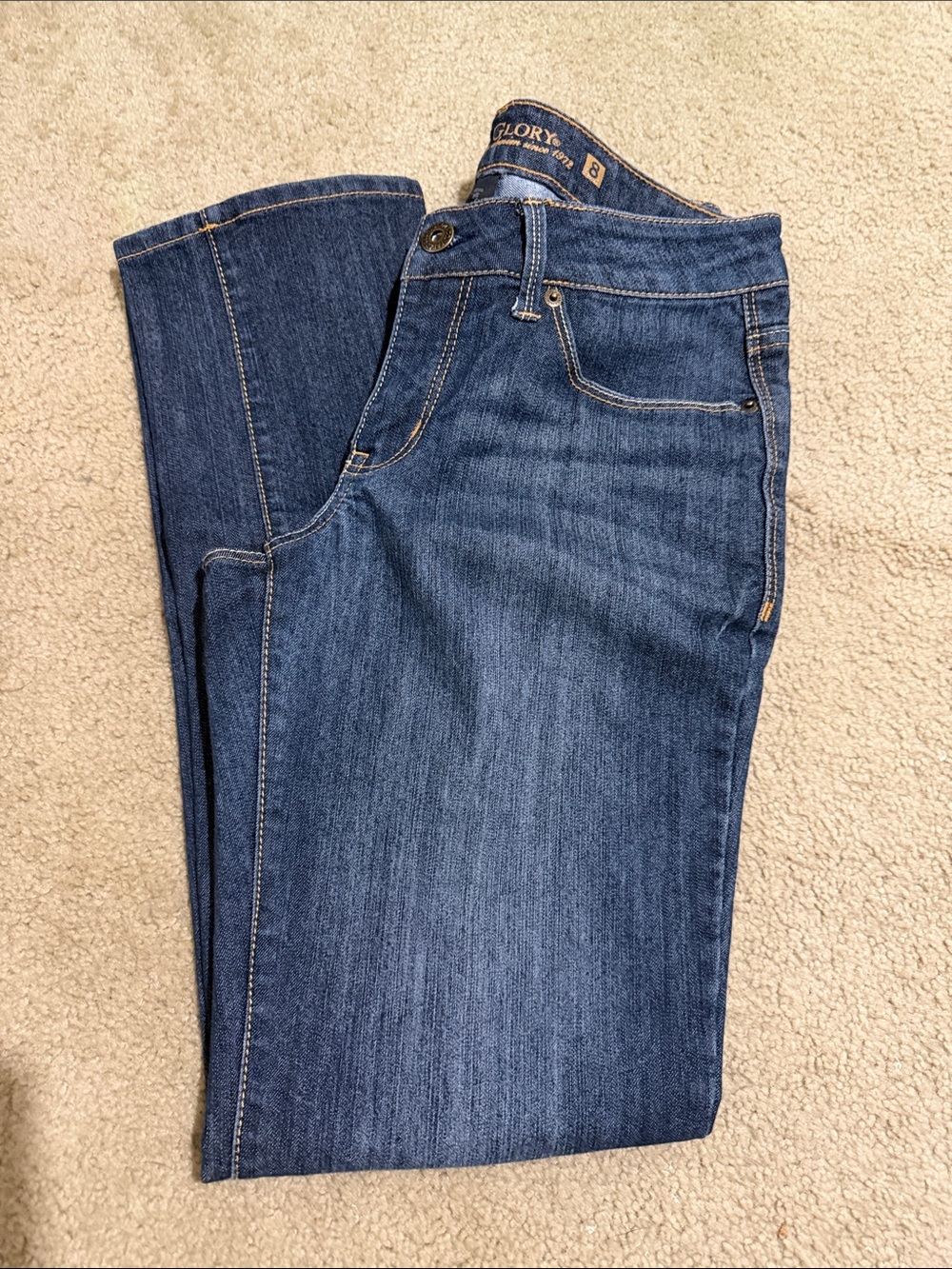 Faded Glory Dark Wash Blue Straight Leg Jeans Women Size 8A